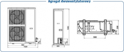 Wymiary agregatu COPELAND EazyCool, ELEKTRONIKA SA Technika chłodnicza Klimatyzacja