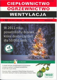 Okładka CIEPŁOWNICTWO OGRZEWNICTWO WENTYLACJA 12/2011