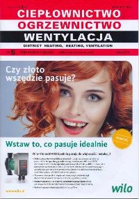 Okładka CIEPŁOWNICTWO OGRZEWNICTWO WENTYLACJA 05/2015