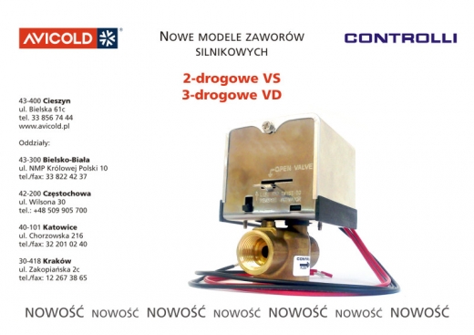 NOWE MODELE ZAWORÓW SILNIKOWYCH DLA INSTALACJI WODNYCH I GLIKOLOWYCH AVICOLD