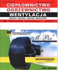 Okładka CIEPŁOWNICTWO OGRZEWNICTWO WENTYLACJA 04/2016