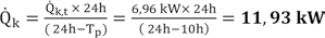 Tp – czas przerwy w pracy sprężarkowej pompy ciepła, który należy pomniejszyć o dwie godziny ze względu na bezwładność budynku [h].