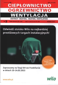 Okładka CIEPŁOWNICTWO OGRZEWNICTWO WENTYLACJA 03/2015